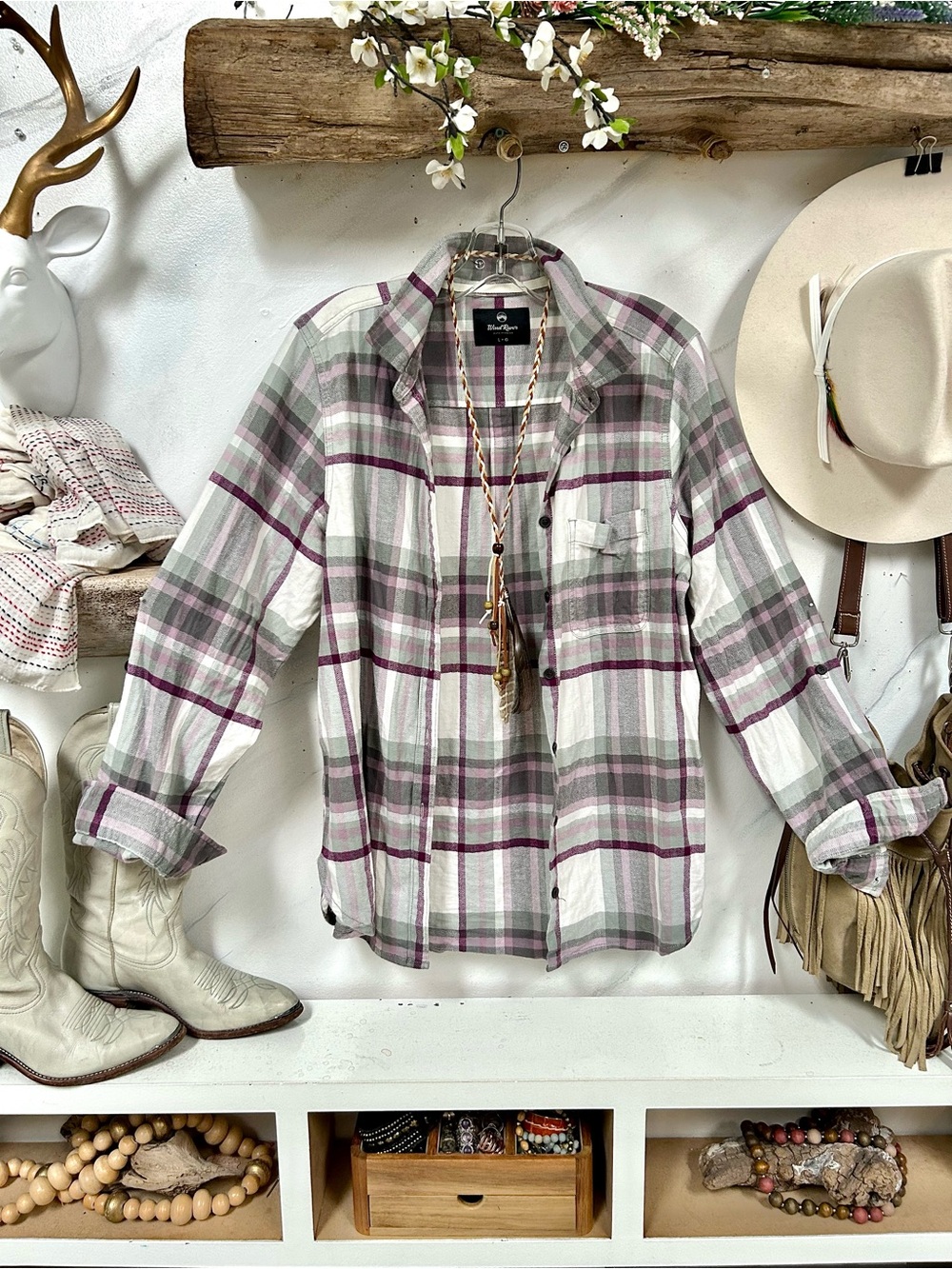 Willa & Mae Lavender Plaid Button-Down Shirt